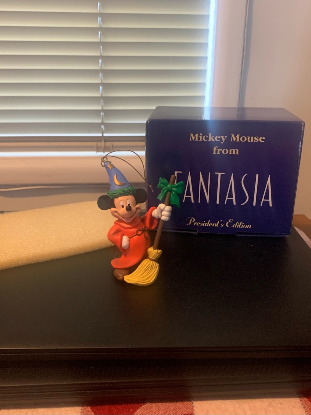 Grolier Mickey Mouse Fantasia Ornament in Red, Blue, Yellow